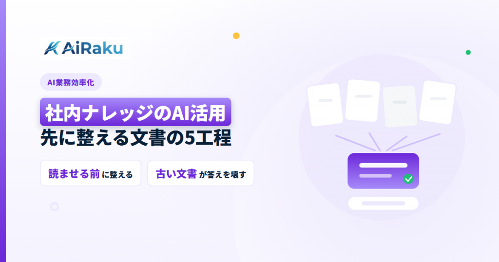 社内ナレッジのAI活用｜先に整える文書の5工程