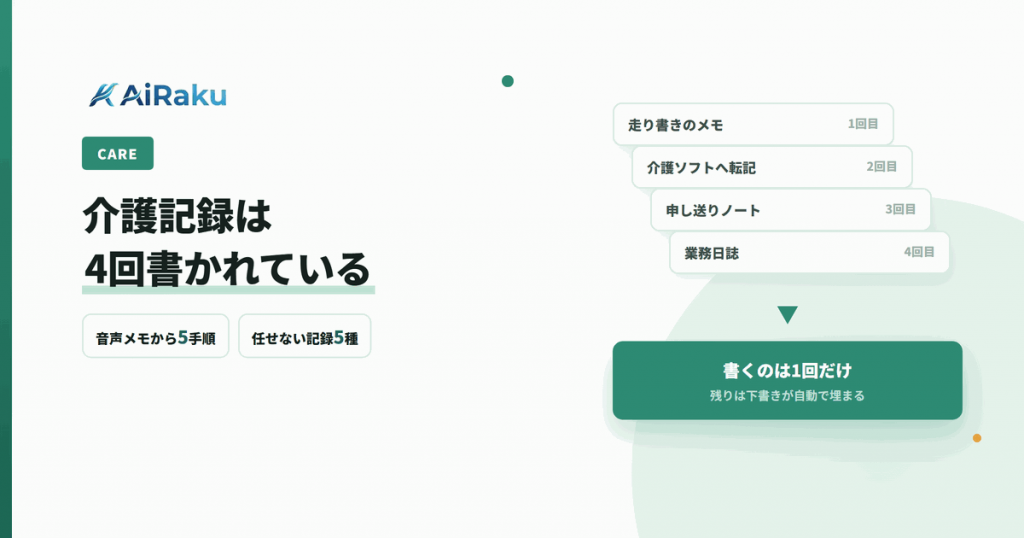 介護記録をAIで作成｜手書きと転記を減らす5手順